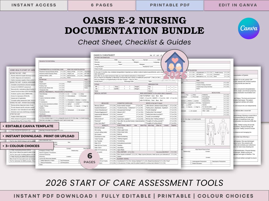 The OASIS-E2 2026 Home Health SOC Assessment Toolkit - Start of Care ...