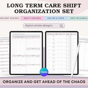 Long Term Care Shift Organizer for LTC Nurse Long Term Care Report Sheet Planner LTC Editable LTC  Nurse Shift Handoff Instant download pdf