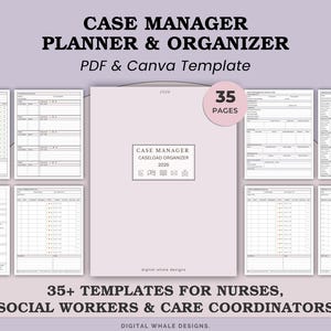 Case Management Planner  - '35+ Organizer Templates for Nurses, Social Workers & Care Coordinators