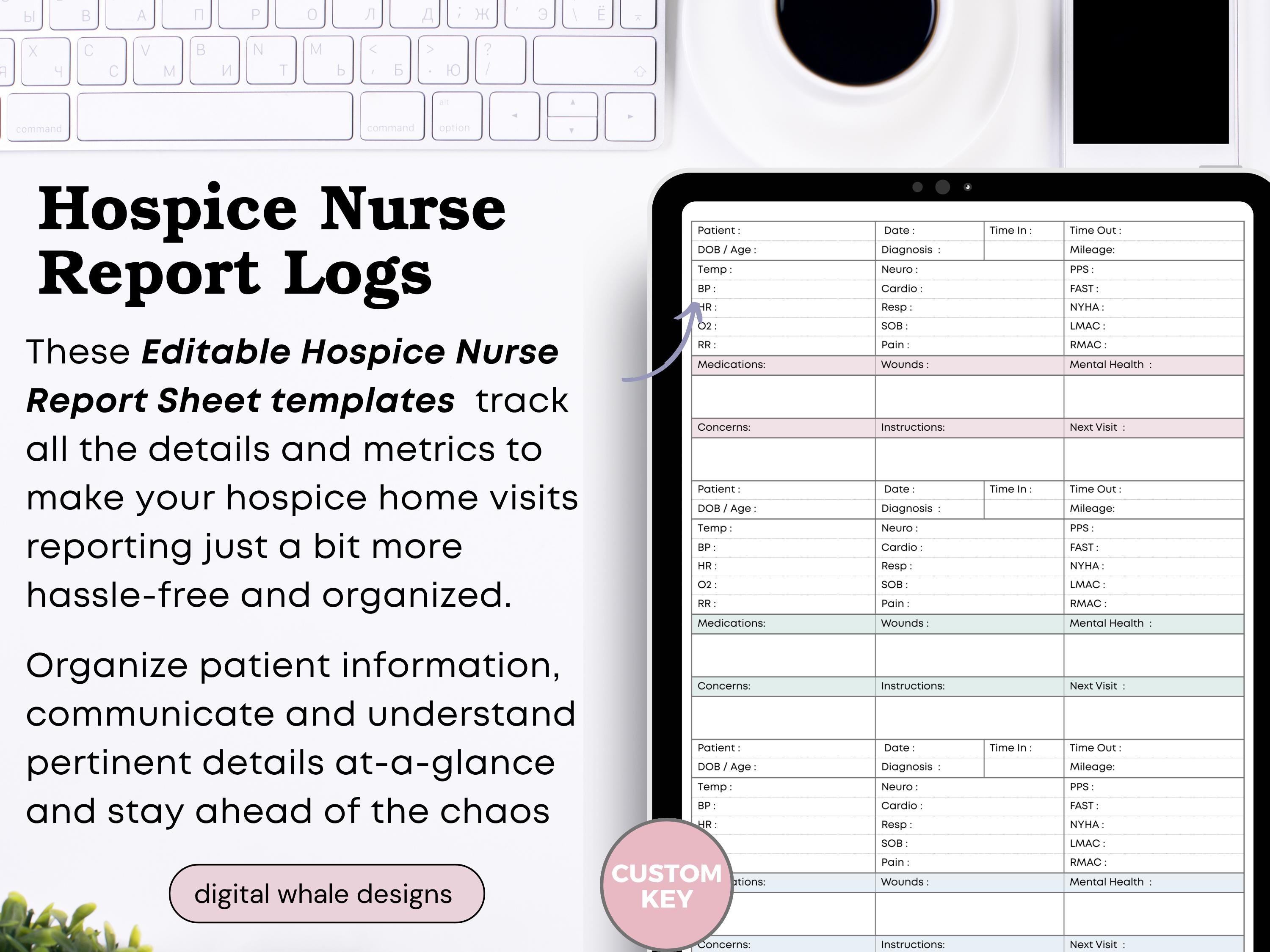 Hospice Nurse Visit Sheet - Home Health Patient Assessment & Vitals ...