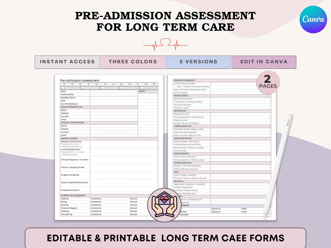 Nursing Pre-admission Assessment for Long Term Care - Care & Service ...
