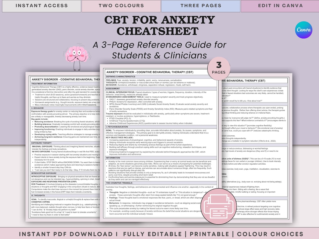 CBT for Anxiety: Clinical Reference Guide - the Ultimate Student ...
