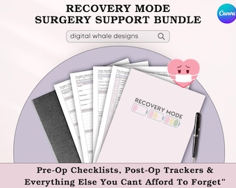 Surgery Prep Genesungs-Planungs-Journal - Pre & Post-Op Healing Organizer für Patienten (Druck PDF + Canva)