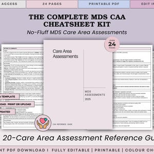 The Complete MDS 3.0 CAA 22 Cheatsheet Kit - The 20-Care Area Assessment Documentation Reference Guide