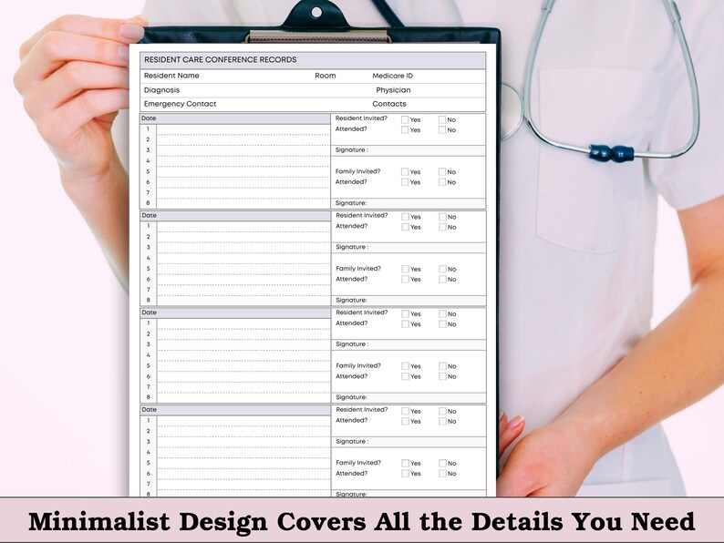 Resident Care Conference Record - Nurse Meeting Tracker & Progress ...