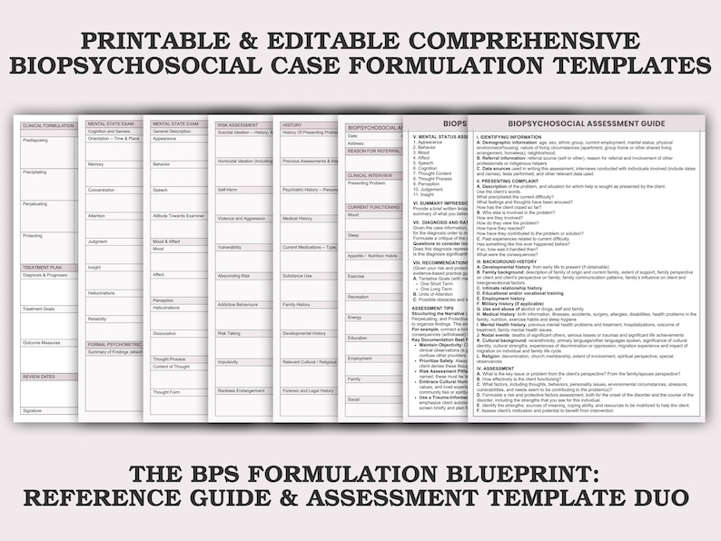 Biopsychosocial Cheat Sheet & Assessment Template - BPS Clinical ...