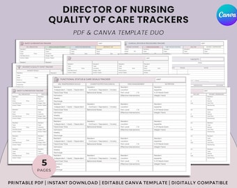 Director Of Nursing Quality Of Care Tracker Set - DON Tools For SNF  & LTC (Pdf)