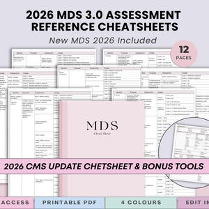MDS 3.0評価チートシートセット - 介護施設MDSコーディネーター向けクイックリファレンス - コーディングガイド