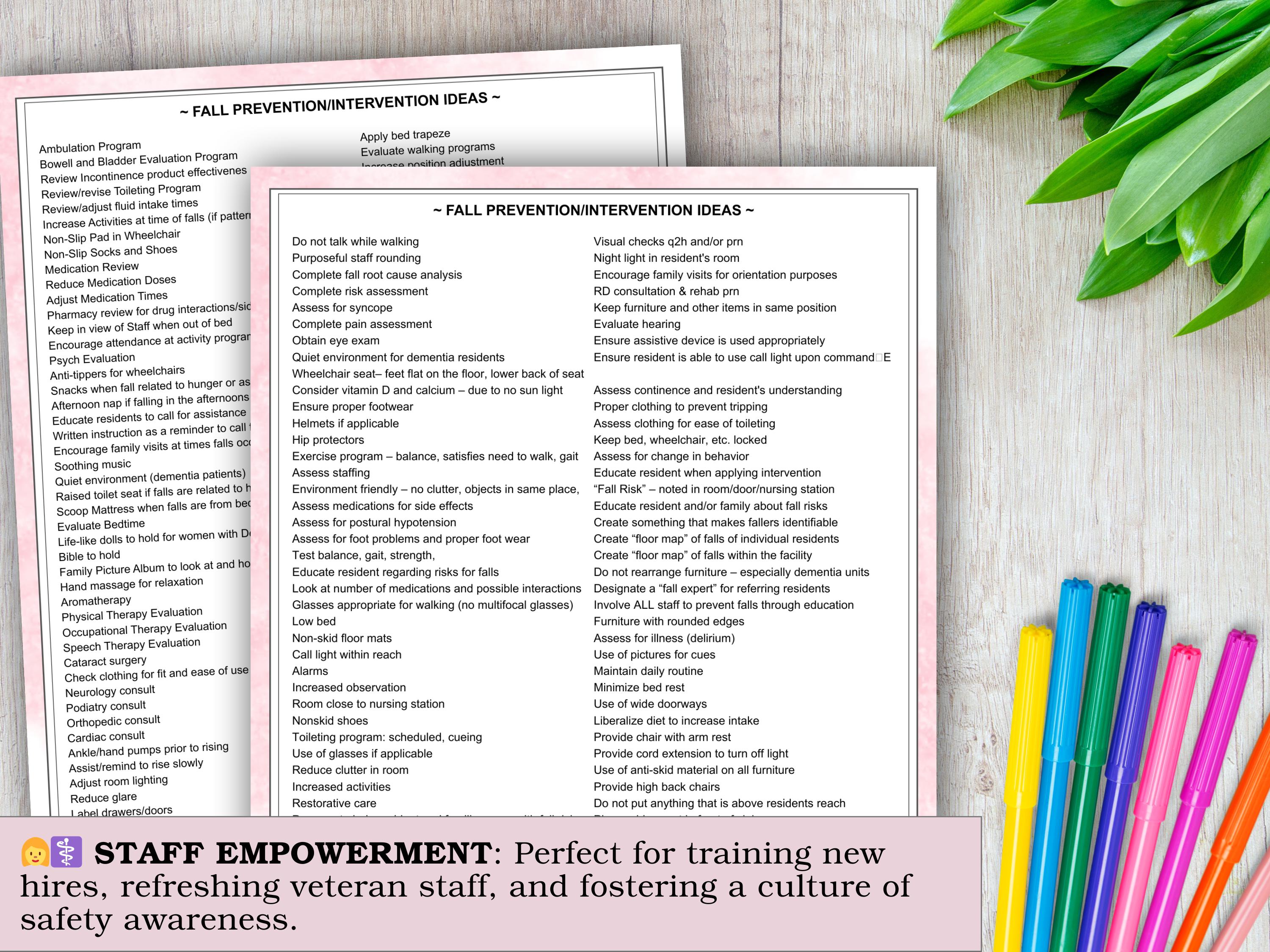 200 Fall Prevention & Interventions for LTC Nursing Homes, SNF, Senior ...