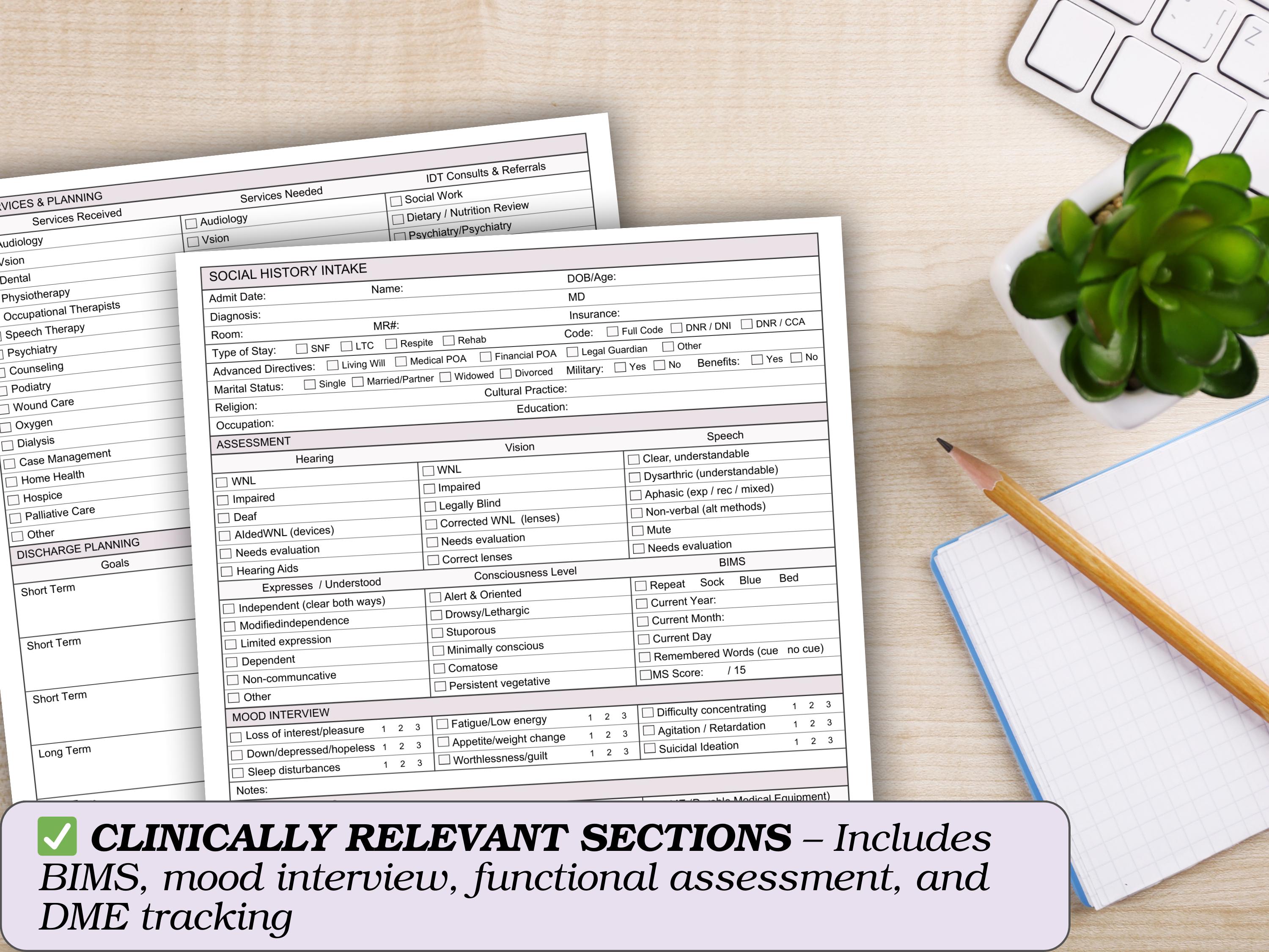 Comprehensive Social History & Intake Assessment Form | Social Workers ...