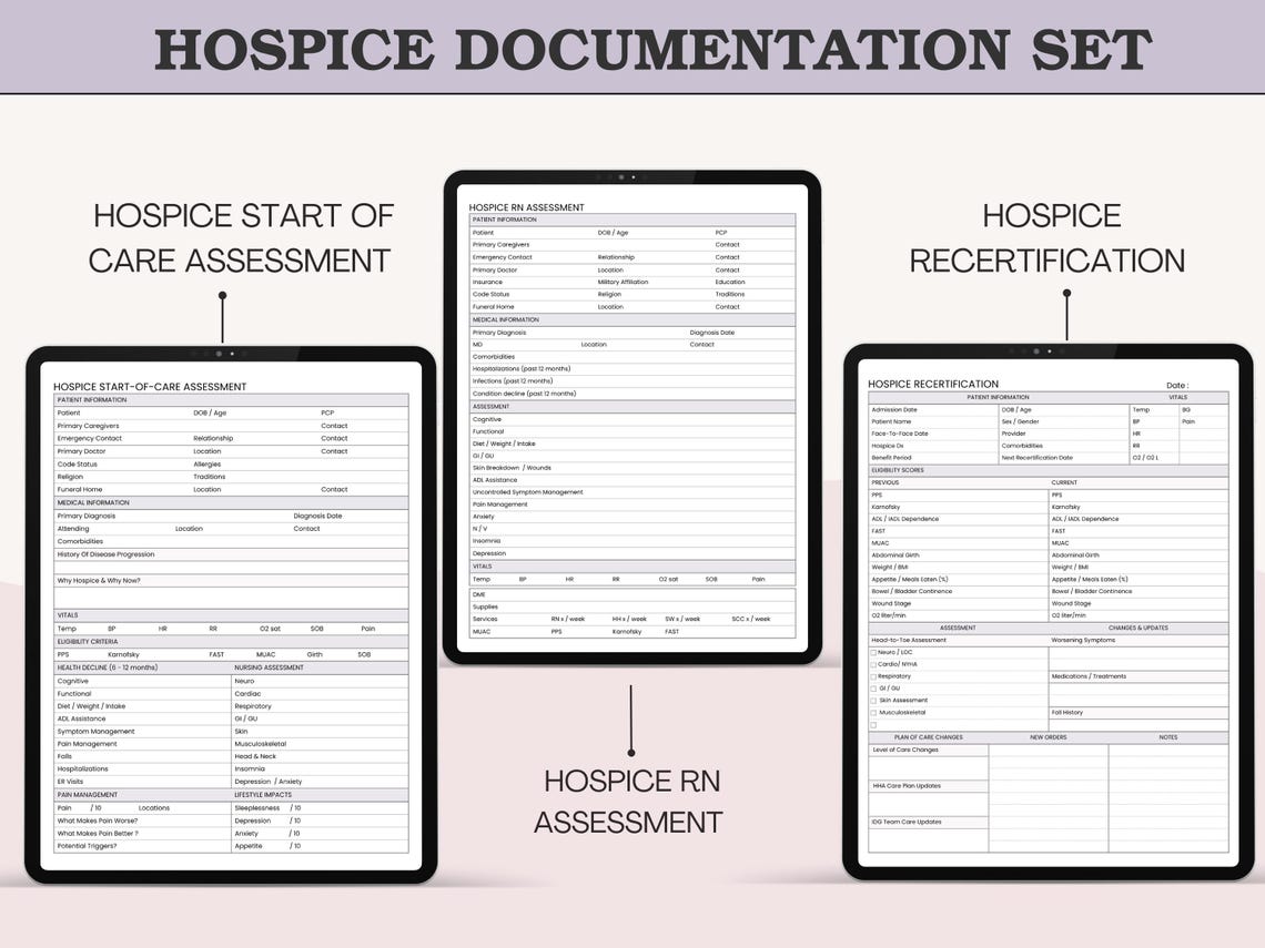 Hospice Revocation Form.pdf Hospice Nurse Documentation Bundle - RN Admission & Recertification ...