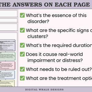 Peut inclure: Graphique num&eacute;rique intitul&eacute; "LES R&Eacute;PONSES SUR CHAQUE PAGE" avec des questions sur un trouble, notamment son essence, ses signes, sa dur&eacute;e, ses troubles et ses options de traitement. Le design est sur fond rose clair.