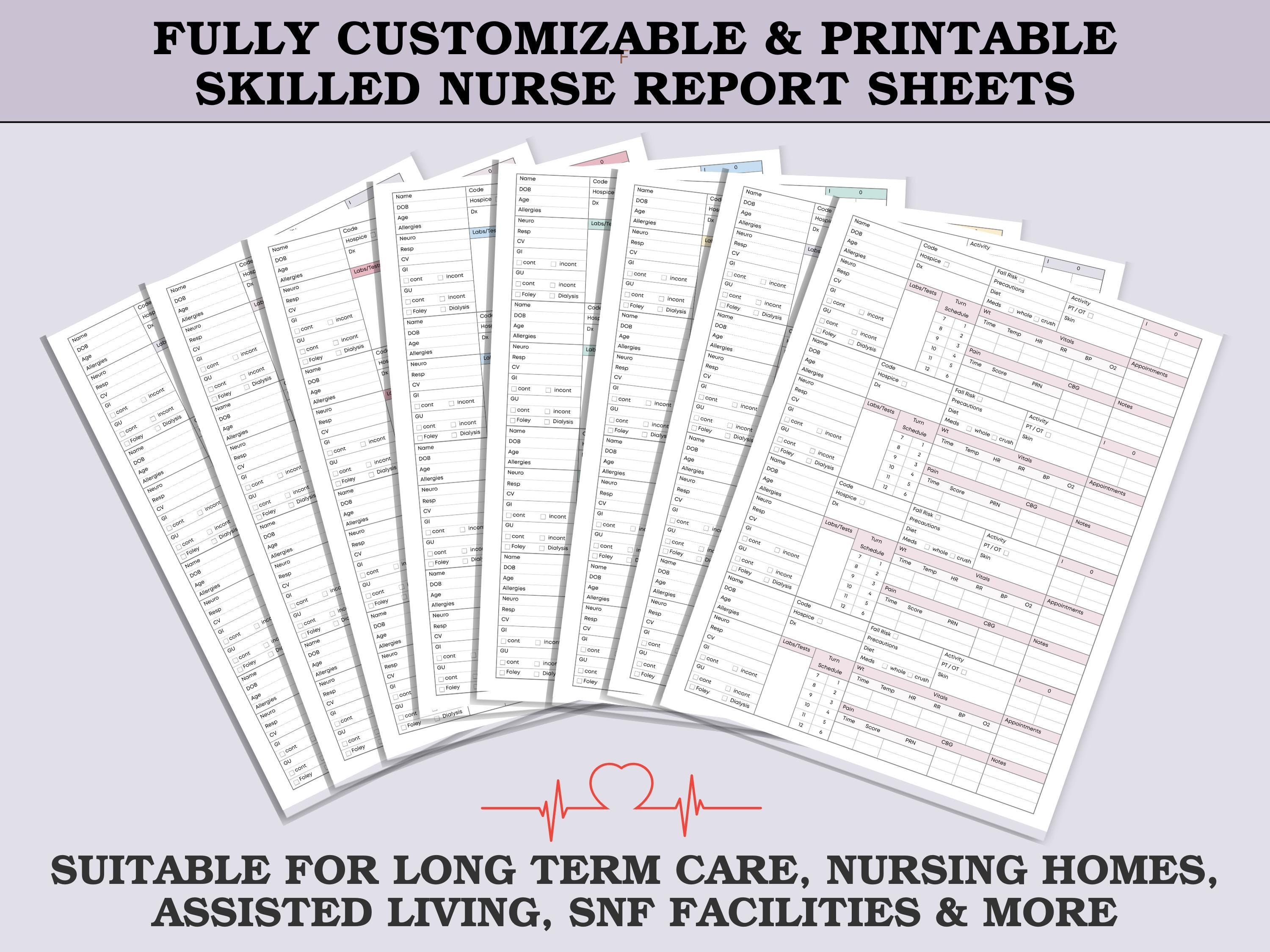 Initial Snf Forms.pdf SNF Skilled Nurse Report Sheets - Rehabs, LTC, Hospice & Nursing Home ...