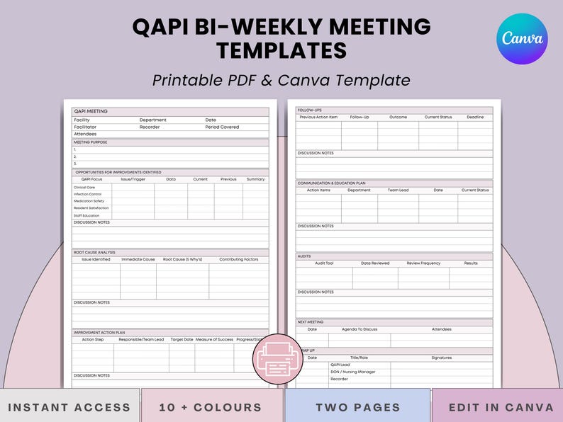 Example Qapi Document Cah All-in-one QAPI Bi-weekly Meeting Templates | Streamline Compliance ...