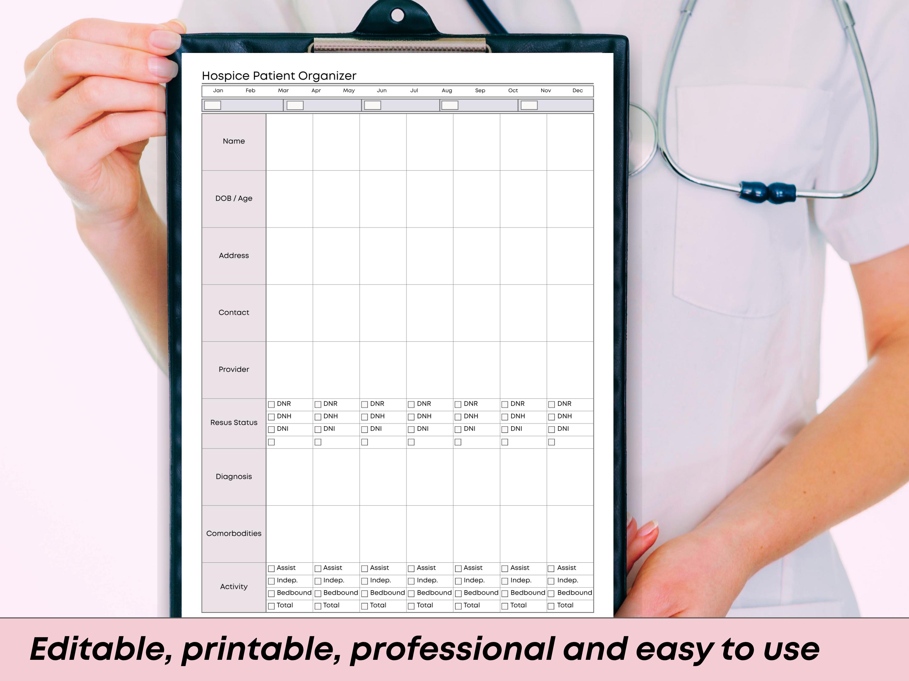 Hospice Care Planner Bundle | Printable & Editable PDF | Nurse ...