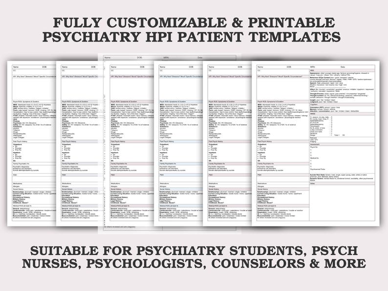 Hpi Template Rash The Psychiatry HP (history and Physical) Assessment Template ...