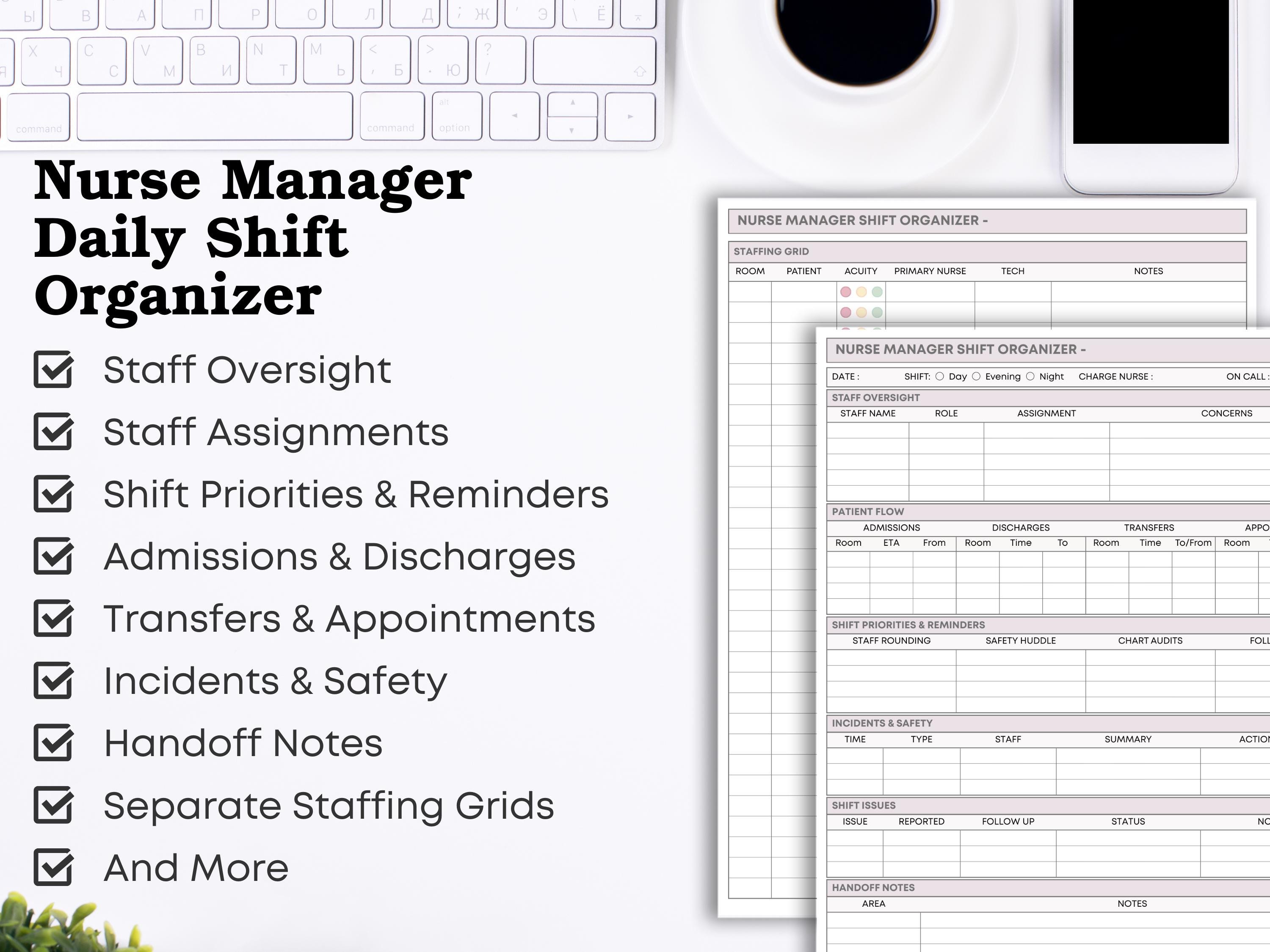 Nurse Manager Daily Report - Ltc/rehab Shift Organizer - Charge Nurse ...