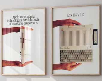 2er Set Retro Apple Computer, Apple Poster, MacBook Poster, Apple Poster, Apple Poster, Retro Apple Poster, Retro MacBook Poster, Vintage Apple Poster