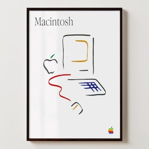 Retro Apple Macintosh Poster, Macintosh Poster, Retro Apple Poster, Retro Macintosh Poster, Vintage Apple Poster, Macintosh Print, Macintosh