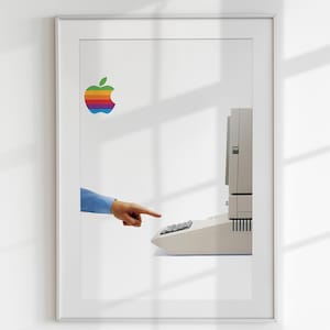 Vintage Apple Poster, Apple Logo Poster, Regenbogen Apple Logo, Geschenk für Apple Liebhaber, Apple Wandkunst, Steve Arbeitsplätze, Apple Druck, Apple Logo