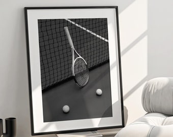Tennis Racket Poster, Tennis Print, Tennis Wall Art, Tennis Old Money, Tennis Club Poster, Old Money Aesthetic, Old Money Aesthetic