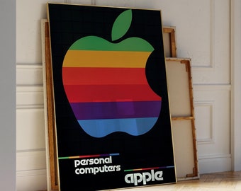 Retro Apple Logo Poster: 1976 Rainbow Decor (digital Download) - Etsy