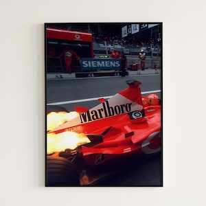 Cartel de F1, cartel de Fórmula 1, cartel vintage de F1, impresión de Fórmula 1, impresión de F1, arte de pared de F1, regalo de F1, cartel vintage de Fórmula 1, cartel de F1 Ferrari