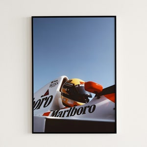 Cartel de Ayrton Senna, cartel vintage de F1, impresión de Fórmula 1, impresión de F1, cartel de Fórmula 1, regalo de carreras de F1, regalo de Fórmula 1, cartel de F1, arte de pared de F1