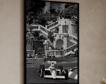 Ayrton Senna Monaco Poster, Ayrton Senna, Vintage F1 Poster, F1 Monaco, Formel 1 Druck, F1 Druck, Formel 1 Poster, F1 Poster, F1 Wandkunst