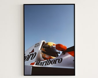 Ayrton Senna Poster, Vintage F1 Poster, Formula 1 Print, F1 Print, Formula 1 Poster, F1 Racing Gift, Formula 1 Gift, F1 Poster, F1 Wall Art