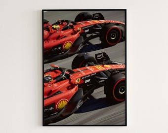 Formula One Ferrari Team Poster, F1 Ferrari Poster, F1 Poster, Formula 1 Poster, Vintage F1 Poster, Formula 1 Print, F1 Print, F1 Wall Art