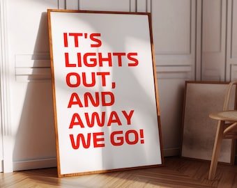 It's Lights Out And Away We Go Poster, Formula 1, Formula 1 Poster, Formula One, F1 Poster, F1 Wall Art, Formula 1 Art, Formula One Poster