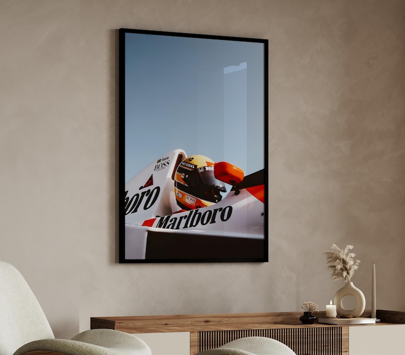 Ayrton Senna Poster, Vintage F1 Poster, Formula 1 Print, F1 Print, Formula 1 Poster, Ayrton Senna, Formula 1 Gift, F1 Poster, F1 Wall Art