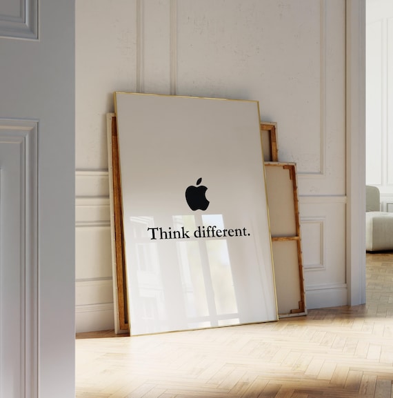 Think Different Apple Poster, Retro Apple Logo Poster, Apple Logo