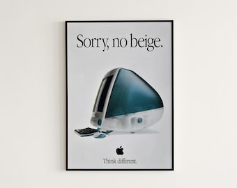 Retro Apple Posters, Apple Logo Poster, Retro Apple Advertising Poster, Gift For Apple Lovers, Apple Wall Art, Apple Print, Apple Logo Print