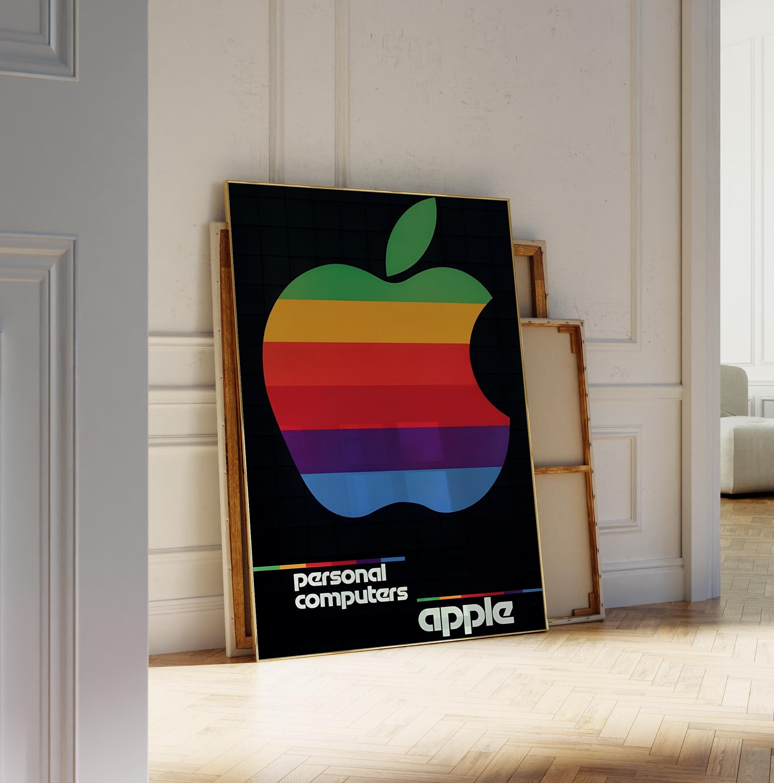 Vintage Apple Personal Computers Poster, Apple Poster, Rainbow