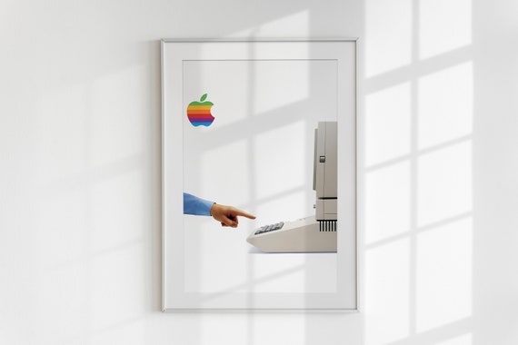 muku　Apple Poster Vintage. Unique Original Apple Computers Rainbow Logo.1980