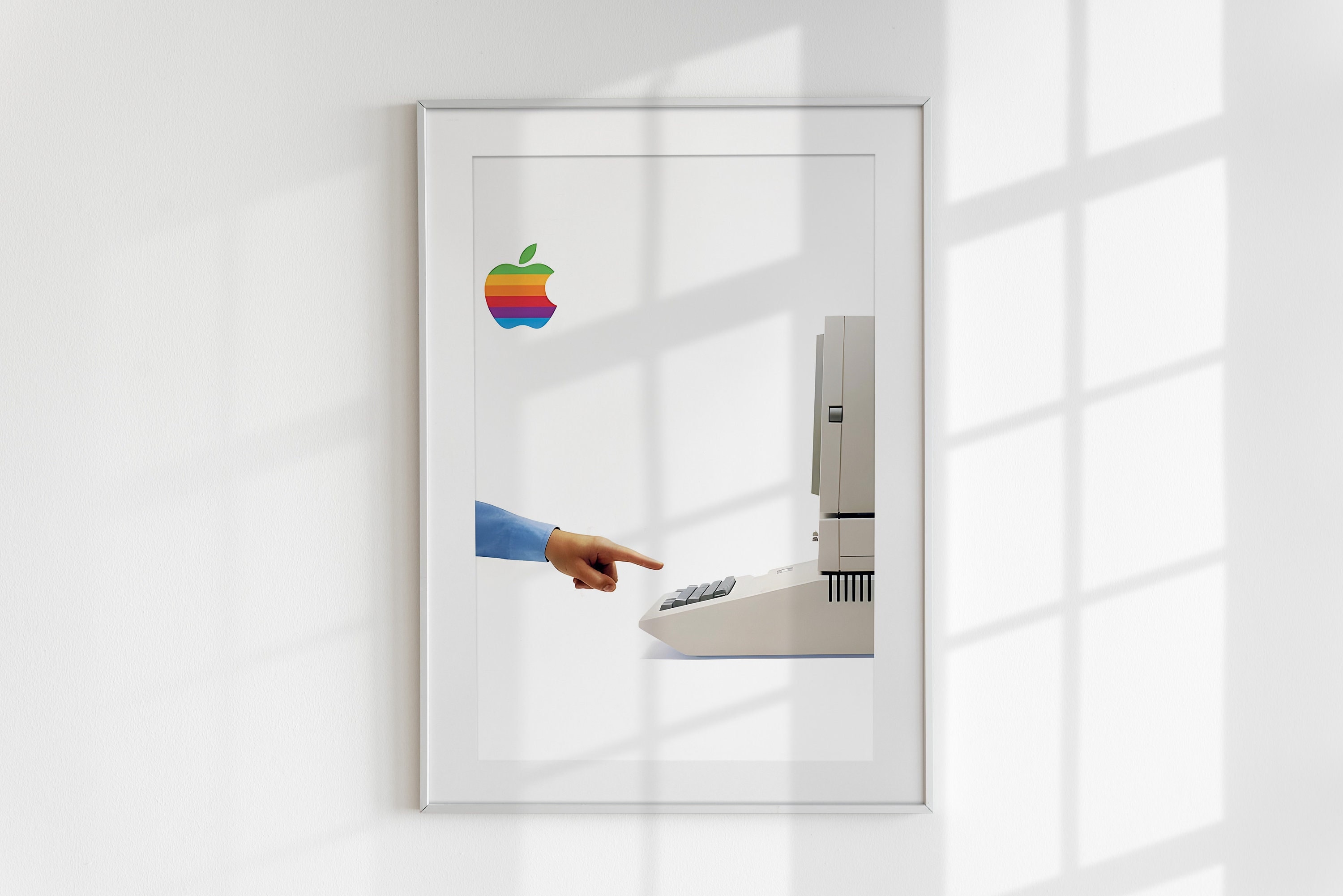 Vintage Apple Posters, Apple Logo Poster, Rainbow Apple Logo, Gift