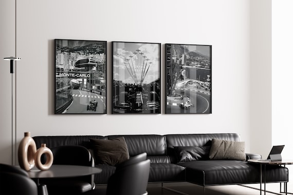 Set of 3 F1 Poster, Formula 1 Poster, Black and White F1 Poster, Vintage F1 Poster, Formula 1 Print, F1 Print, F1 Wall Art, F1 Gift, Formula