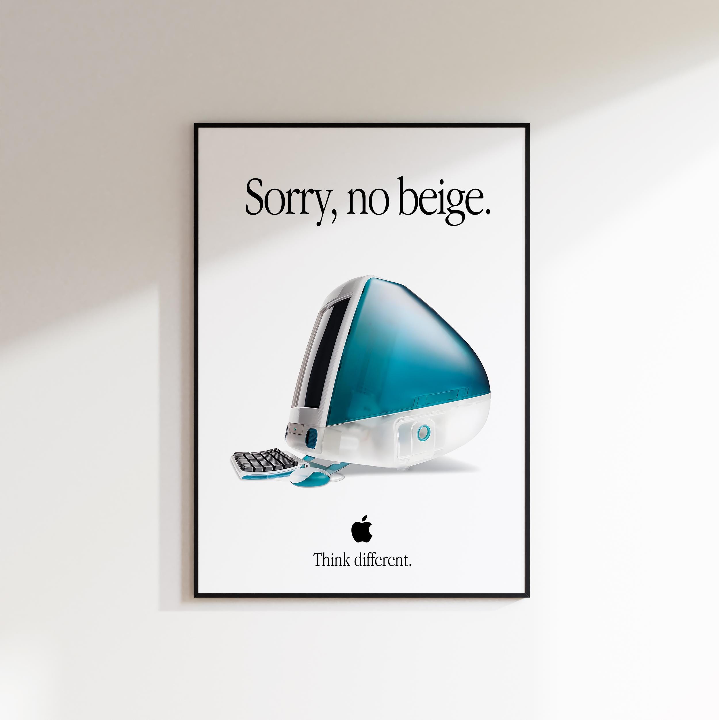 Apple - Apple＊iMac＊Plastic＊Watch＊Sorry, no beige Retro Apple Poster, Apple 