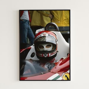 Póster de Niki Lauda, póster vintage de F1, impresión de Fórmula 1, impresión de F1, póster de Fórmula 1, Niki Lauda, regalo de Fórmula 1, póster de F1, arte de pared de F1