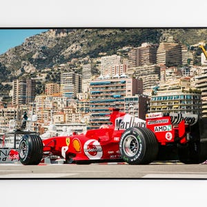 Póster de Michael Schumacher, póster vintage de Schumacher, póster vintage de F1, impresión de Fórmula 1, impresión de F1, póster de Fórmula 1, póster de F1, Ferrari de F1