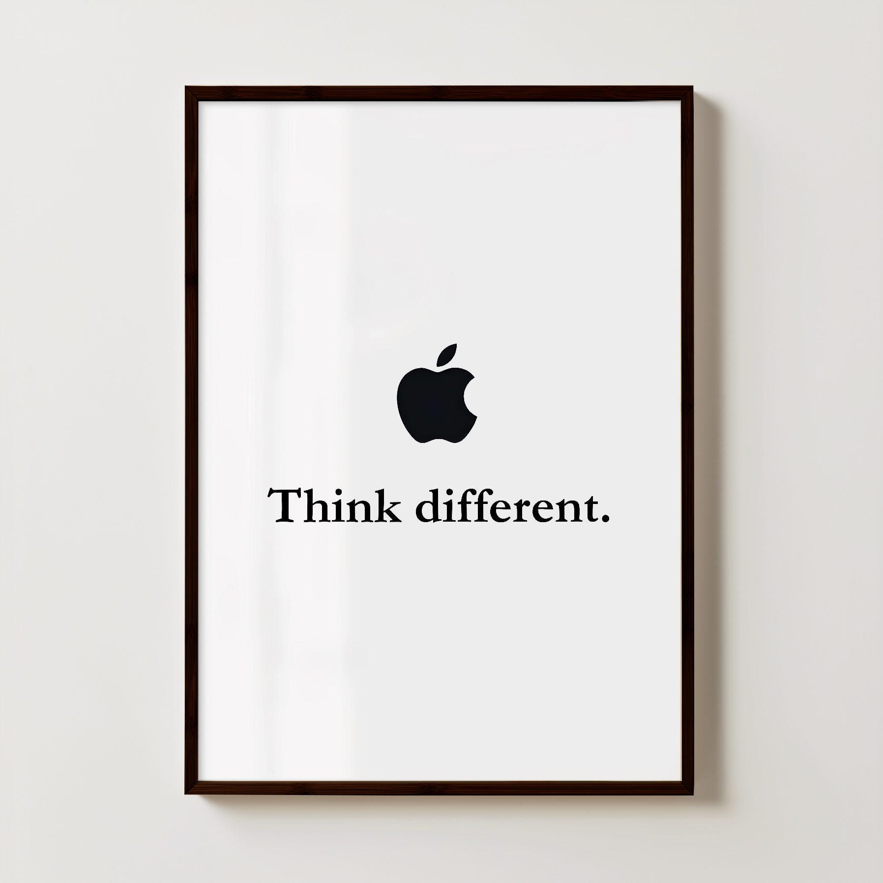Think Different Apple Poster, Retro Apple Logo Poster, Apple Logo