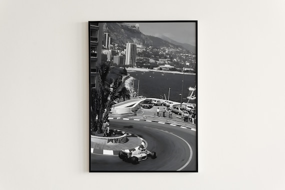 F1 Monaco Poster, Formula 1 Monte-Carlo Poster, Vintage F1 Poster, Formula 1 Print, F1 Print, Formula 1 Poster, F1 Poster, Black and White