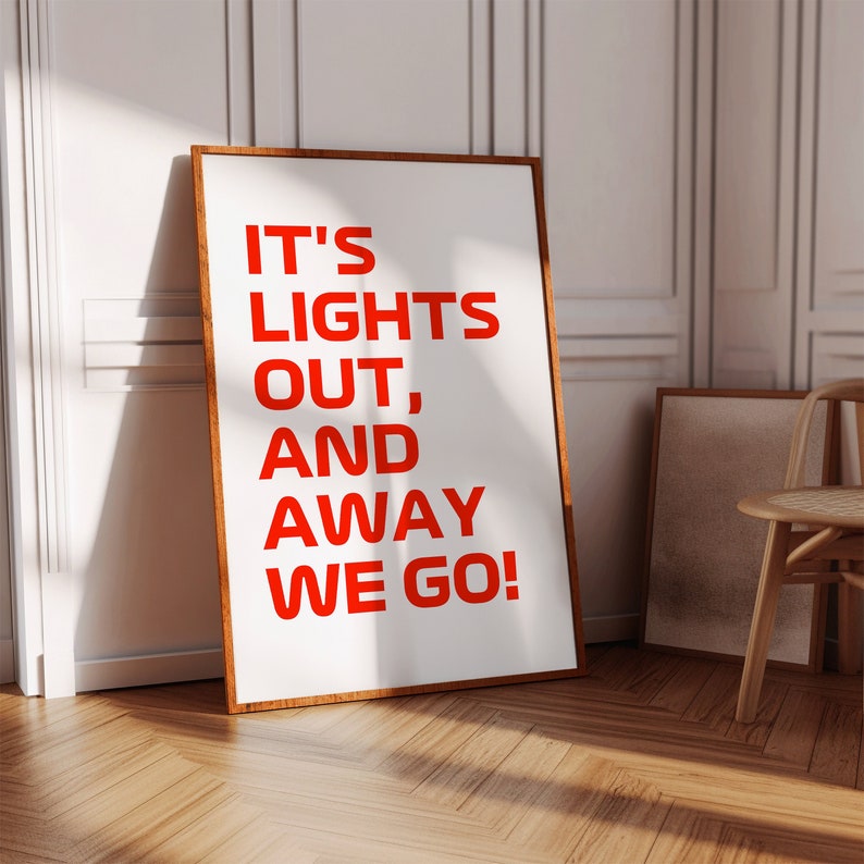Lights Out And Away We Go Poster, Formula 1, Formula 1 Poster, Formula One, F1 Poster, F1 Wall Art, Formula 1 Wall Art, Formula One Poster