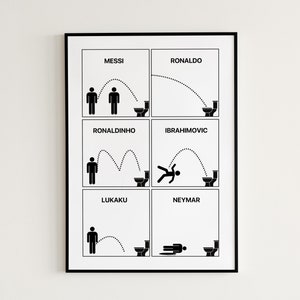 Footballer Bathroom Breaks Poster, Football Poster, Soccer Poster, Bathroom Poster, Football Player Poster, Gift for Boys, Sport Office Art