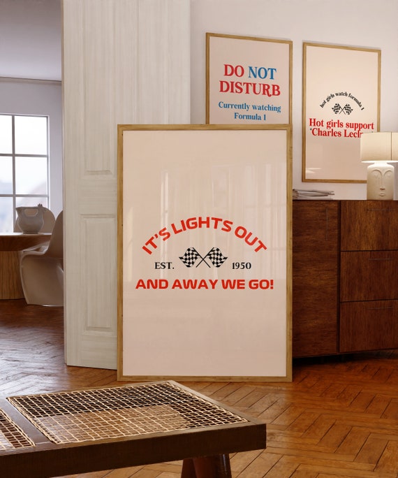 Lights Out And Away We Go Poster, Formula 1 Poster, F1 Merch, Formula 1 Gifts, Formula 1, Race Fan Gift, Formula One, F1 Poster, Formula 1