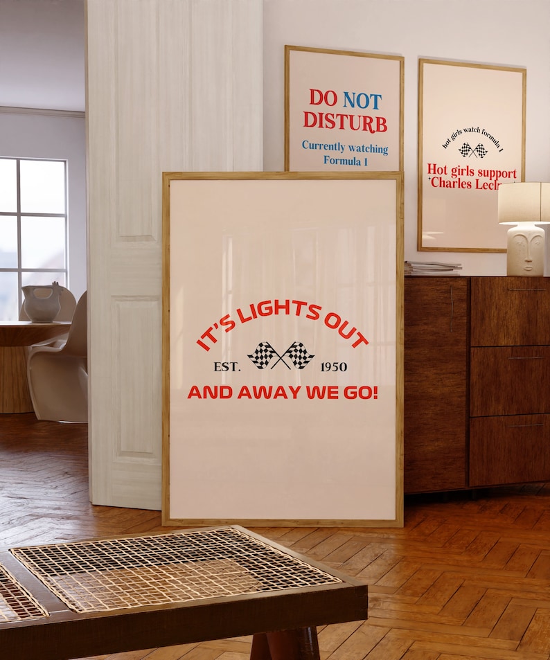 Lights Out And Away We Go Poster, Formula 1 Poster, F1 Merch, Formula 1 Gifts, Formula 1, Race Fan Gift, Formula One, F1 Poster, Formula 1
