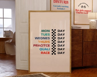 Formula 1 Days Poster, Race Day Poster, Formula 1, Formula 1 Poster, Formula One, F1 Poster, F1 Wall Art, Formula 1 Art, F1 Gift, F1 Print