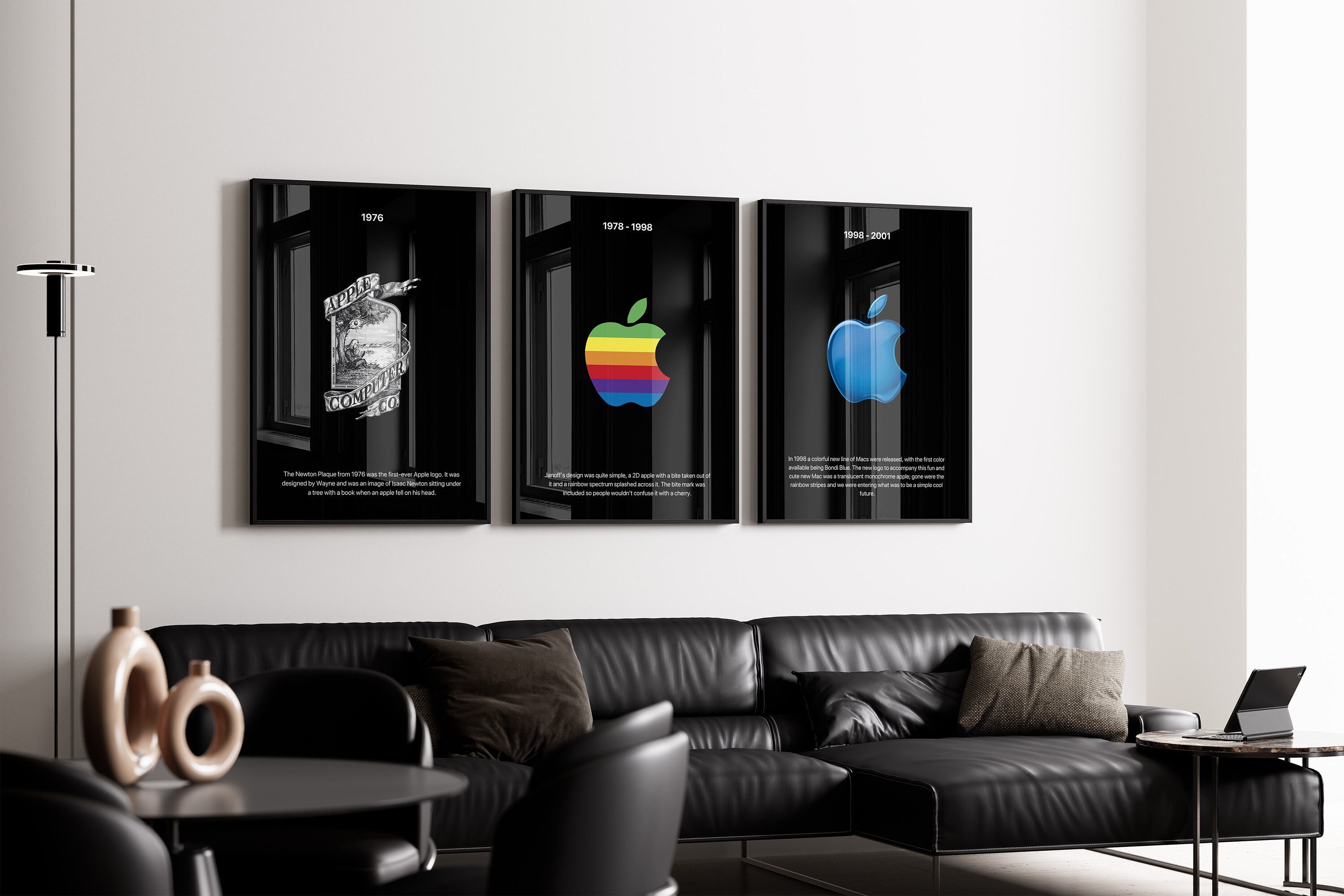 Apple 1976 Logo Poster. Retro Apple Poster. Vintage First